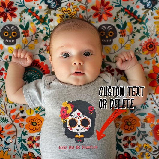 🌹追憶の花が咲く:死者の日へのオマージュ 🌹 ベビーボディスーツ