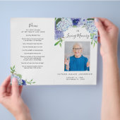 追憶の葬儀プログラム折りたたみパンフレット チラシ (手)