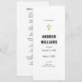 追憶の葬儀プログラム 黒白 招待状 (正面/裏面)