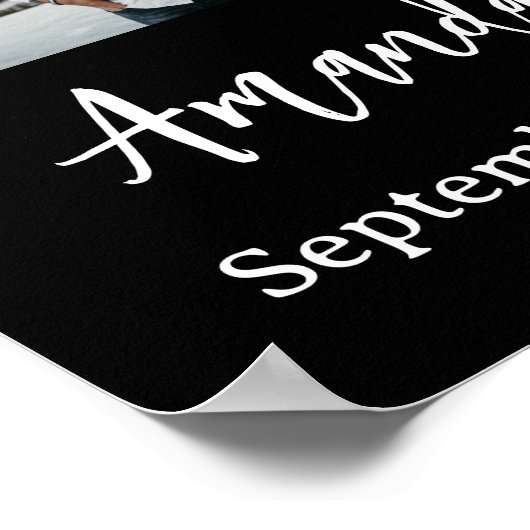 追憶の5枚写真コラージュ葬儀 ポスター (角)