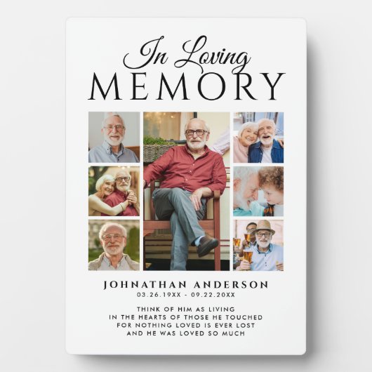 追憶の7枚組ブラック＆ホワイトメモリアル フォトプラーク (正面)