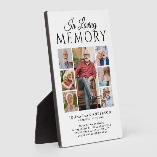 追憶の7枚組ブラック＆ホワイトメモリアル フォトプラーク (側面)