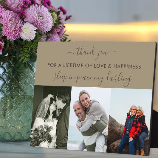 追憶3枚の写真コラージュ ベージュ ブラウン オーダーメイド フォトプラーク