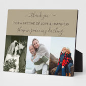 追憶3枚写真コラージュ ベージュ ブラウン オーダーメイド フォトプラーク (側面)