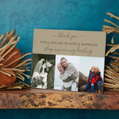 追憶3枚写真コラージュ ベージュ ブラウン オーダーメイド フォトプラーク (側面)