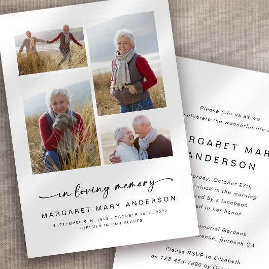 追憶 | 4枚の写真でつづる葬儀・追悼記念 招待状