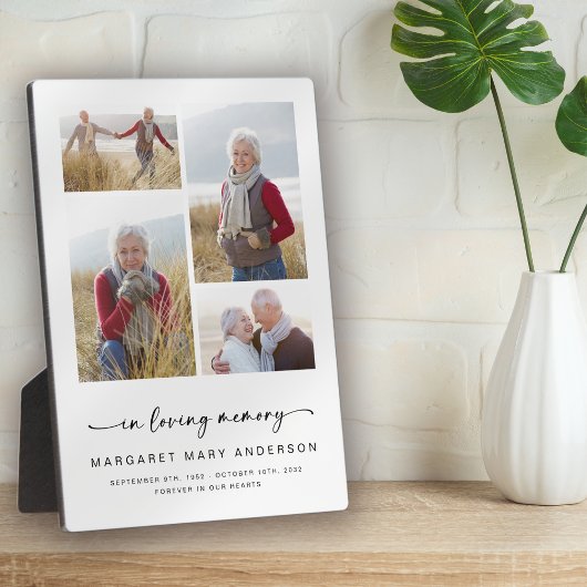 追憶 | 4枚の写真 法要 哀悼 フォトプラーク