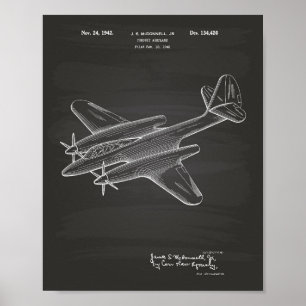 追求の飛行機1942のパテントの芸術の黒板 ポスター