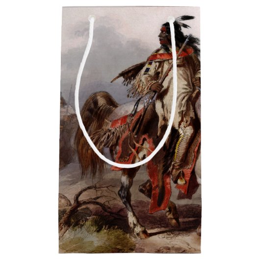 追跡されているアラビアの馬のブラックフットのインディアン スモールペーパーバッグ (正面)