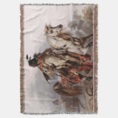 追跡されているアラビアの馬のブラックフットのインディアン スローブランケット (正面縦)