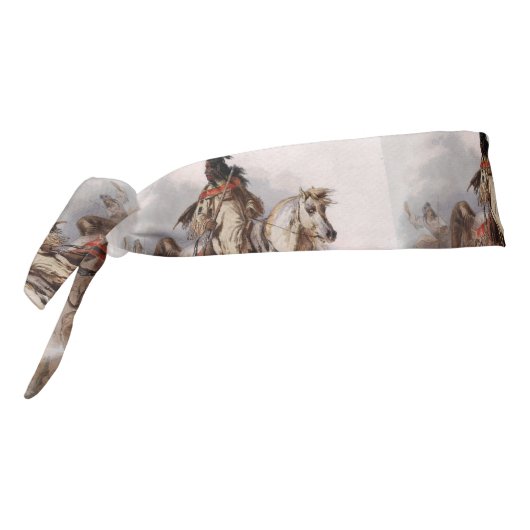 追跡されているアラビアの馬のブラックフットのインディアン タイヘッドバンド (回転270)