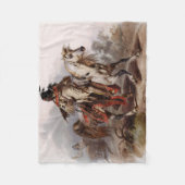 追跡されているアラビアの馬のブラックフットのインディアン フリースブランケット (正面)