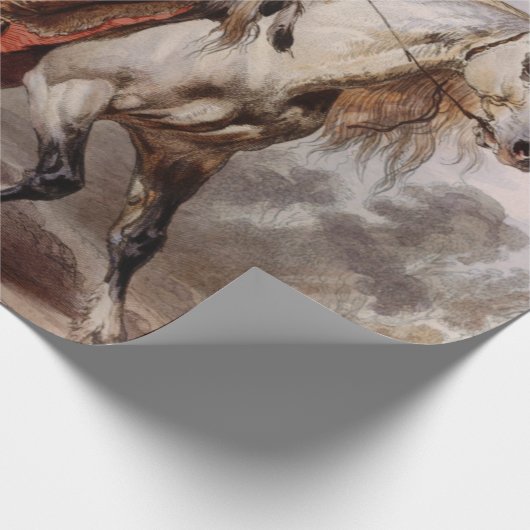 追跡されているアラビアの馬のブラックフットのインディアン ラッピングペーパー (角)