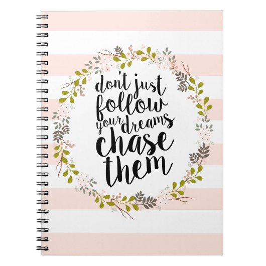 追跡して下さいあなたの夢を… 庭の花のリース ノートブック (正面)