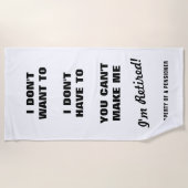 退おもしろい職退職した資カスタム金 ビーチタオル (正面)