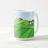 退おもしろい職金|牛が放牧地に出る コーヒーマグカップ (正面右)