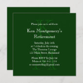 退モダン職招待状（緑） 招待状 (正面/裏面)