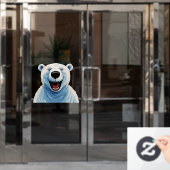 退出したシロクマ ウィンドウサイン (オフィスドア)