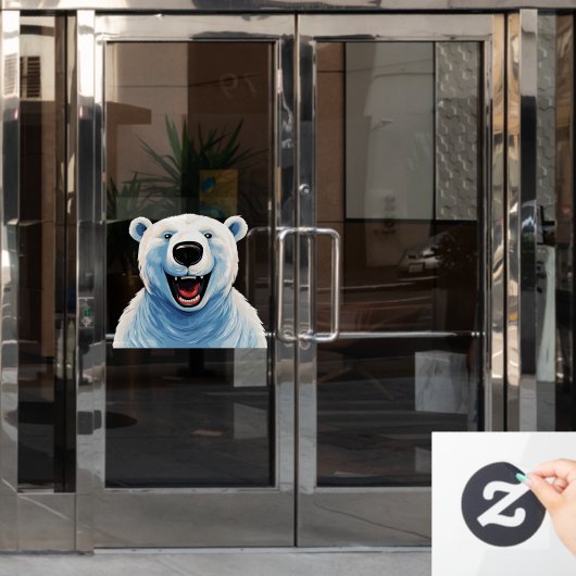 退出したシロクマ ウィンドウサイン (オフィスドア)