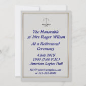 退官招待状(判事向け) 招待状 (裏面)