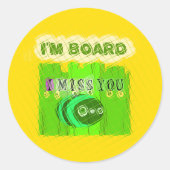 退屈お洒落だが考え君の ラウンドシール (正面)