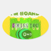 退屈お洒落だが考え君の 楕円形シール (正面)