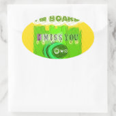 退屈お洒落だが考え君の 楕円形シール (バッグ)