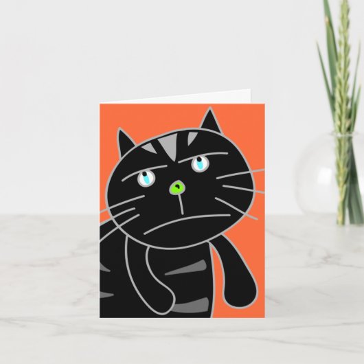 退屈させた黒猫空白のなカード カード (正面)
