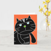 退屈させた黒猫空白のなカード カード (黄色い花)