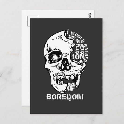 退屈するくらいなら情で死んだほうがましだ ポストカード (正面/裏面)