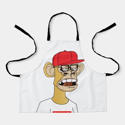 退屈そうな猿 エプロン (正面)