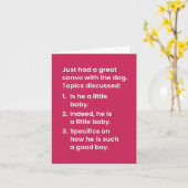 退屈で犬と話す カード (黄色い花)