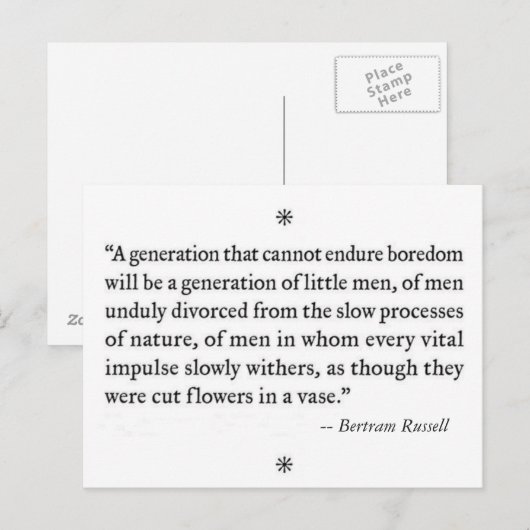 退屈と「小人」 ポストカード (正面/裏面)