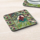 退屈なアヒルの写真コラージュ、コースターセット コースター (左側)