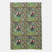 退屈なアヒルの写真コラージュ、ディッシュタオル キッチンタオル (縦)