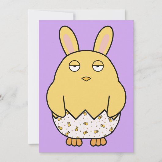 退屈なウサギのひよこ 招待状 (正面)