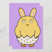 退屈なウサギのひよこ 招待状 (正面/裏面)