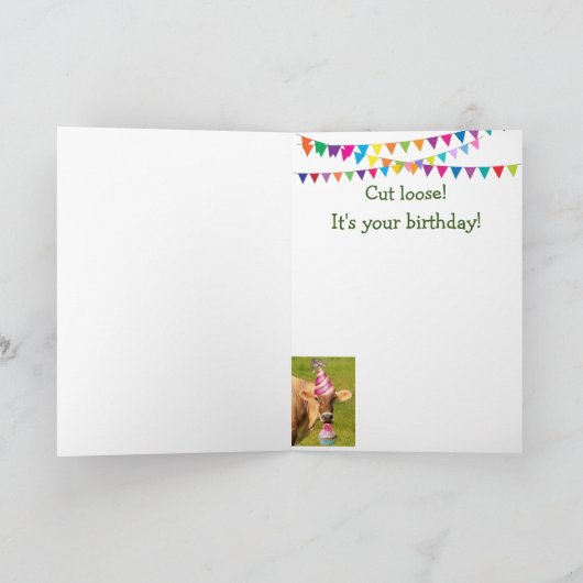 退屈なカウオンザダイエット誕生日 カード (内部)