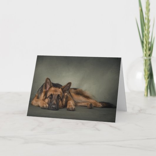 退屈なドイツの羊飼い犬のカード カード (正面)