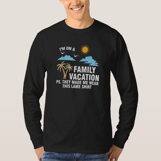 退屈な休日家族と家族旅行中 Tシャツ (正面)