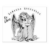 退屈な天使の少女 ウッドアートスタンプ ラバースタンプ (インプリント)