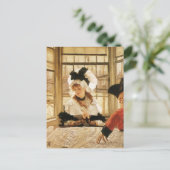 『退屈な物語』(1872) ジェームズ・ティソーによる、ヴィンテージ ファインアート ポストカード (スタンド正面)