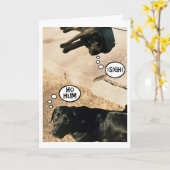 退屈な犬 – 私たち恋しく思はあなた カード (黄色い花)