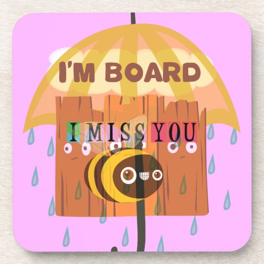 退屈ビー：雨の日の気分。「あ恋しく思ああ」 コースター (正面)