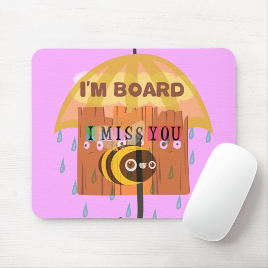 退屈ビー:雨の日の気分。「あ恋しく思ああ」 マウスパッド (マウス)