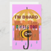 退屈ビー：雨の日の気分。「あ恋しく思ああ」 便箋 (正面/裏面)