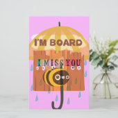 退屈ビー：雨の日の気分。「あ恋しく思ああ」 便箋 (スタンド正面)