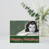 退屈ブルネット – ハッピーホリデー シーズンポストカード (スタンド正面)