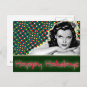 退屈ブルネット – ハッピーホリデー シーズンポストカード (正面/裏面)