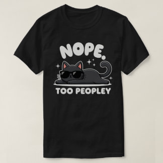 退屈、人混み嫌い | おもしろ黒猫 | 反社会 Tシャツ